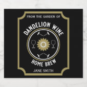 Home Gebrouwen Paardenbloem Wijn Custom Sparkling Wijnetiket (Enkel label)