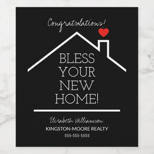 Home - Gefeliciteerd, bedankt Wijn Etiket (Enkel label)