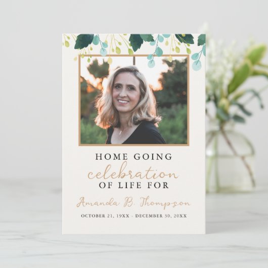 Home Going Viering van het Leven Uitvaartdienst Programma (Staand voorkant)