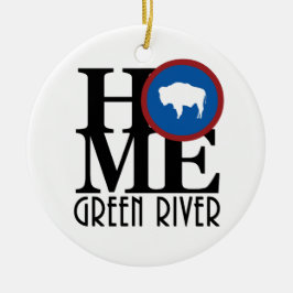 HOME Green River Wyoming Keramisch Ornament