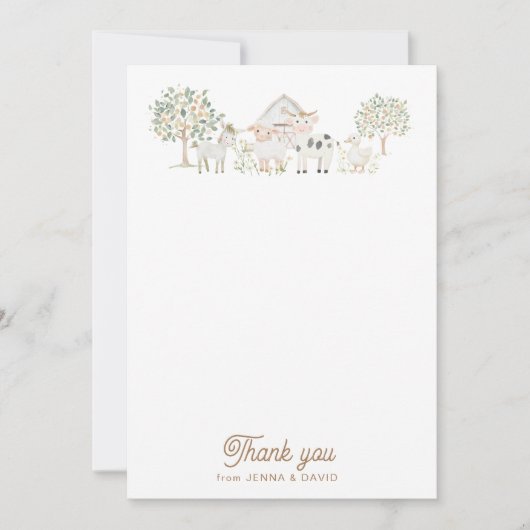 Home Grown Cutie Baby shower Bedankt Card (Voorkant)