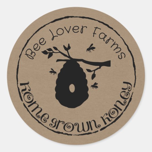Home Grown Honey Labels die u aanpast (Voorkant)