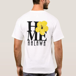 HOME Halawa Hawaii Yellow Hibiscus (achterafdruk) T-shirt