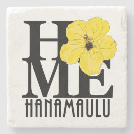 HOME Hanamaulu Hawaii Yellow Stenen Onderzetter