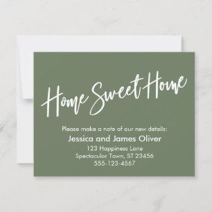 Home Handwrite Olive aankondiging voor Home Sweet