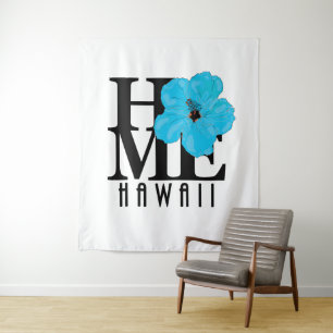 HOME Hawaii blue hibiscus Wandkleed