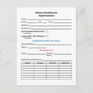 Home Health Info Card met Afbeelding Briefkaart