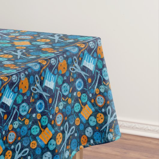 Home Hobby Seft Craft Paper Collage Pattern Blue Tafelkleed (Voorbeeld)