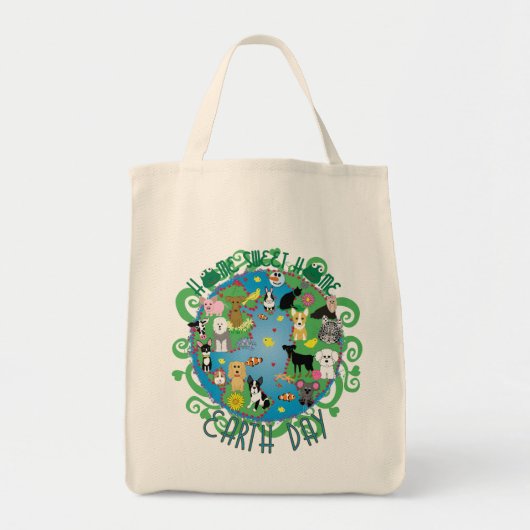 Home Home Earth Day Animals Bag Tote Bag (Voorkant)