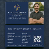 Home Improvement QR Code Photo Navy Blue Gold Visitekaartje