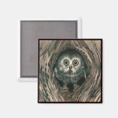 "Home in a Hole" Uil Magnet Magneet (Voorkant / Achterkant)