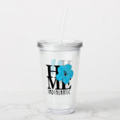 HOME Indialantic Blue Hibiscus Acryl Drinkbeker (Achterkant)