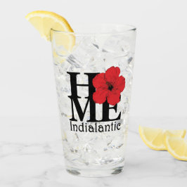 HOME Indialantic Red Hibiscus Glas