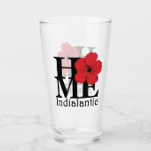 HOME Indialantic Red Hibiscus Glas (Voorkant)