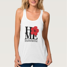 HOME Indialantic Red Hibiscus (voorzijde afdrukken Tanktop
