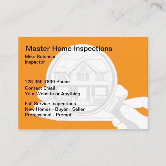 Home Inspectie Diensten Moderne Visitekaartjes (Voorkant)