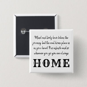HOME inspirerende Mooji Quote Black White Meditati Vierkante Button 5,1 Cm