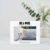 Home is Waar de Kat is Bewegende Aankondiging Briefkaart (Staand voorkant)