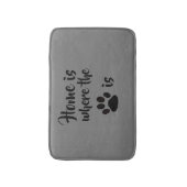 Home is waar de Paw-afdruk grijs is Badmat (Voorkant Verticaal)