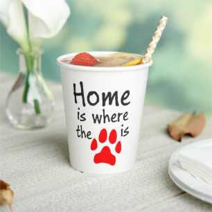Home is waar de pow print is - White Paper Cup Papieren Bekers