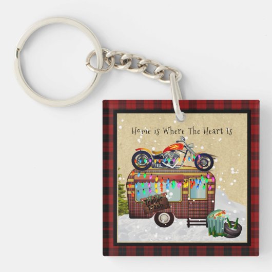 HOME IS WAAR HART IS Grappige Trailer Trash Camper Sleutelhanger (voorkant)