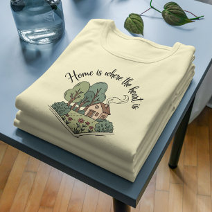Home is waar het hart is rustieke cottage ontwerp t-shirt