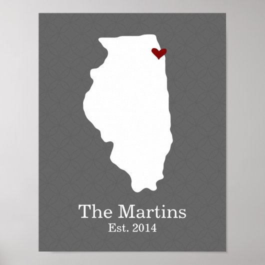 Home is waar je hart is - Illinois Poster (Voorkant)