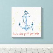 Home is waar je je anker hebt ingesteld canvas afdruk (Insitu (Houten vloer))