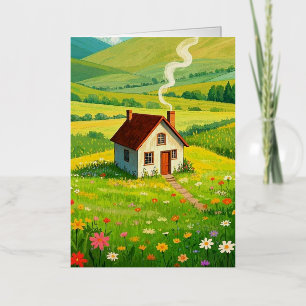 Home is waar mama is gezellig huisje folie wenskaart