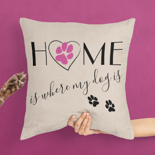 Home is waar mijn hond is Quote Schattige Elegant Kussen