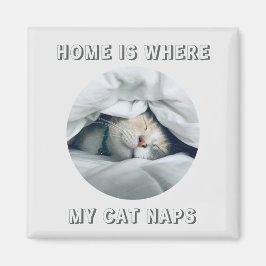 Home is waar mijn kat duwt aangepaste foto magneet