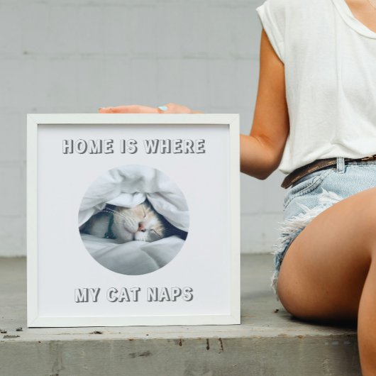 Home is waar mijn kat duwt aangepaste foto poster