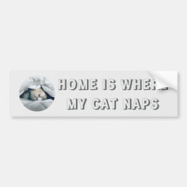 Home is waar mijn kat duwt aangepaste huisdier fot bumpersticker