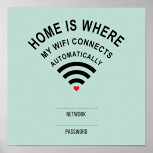 Home is waar mijn WiFi automatisch verbinding maak Poster