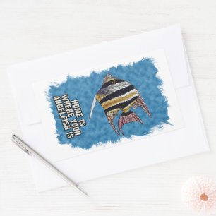 Home is waar uw AngelFish is Aquarium citaat Rechthoekige Sticker