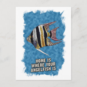 Home is waar uw AngelFish Waterverf kunst is Briefkaart