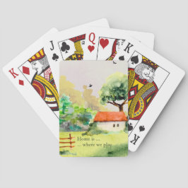Home is... Watercolor Countryside Pokerkaarten