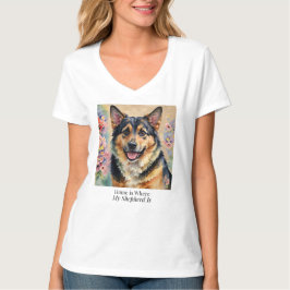 Home Is Where My Shepherd Is Women’s V-Neck T-shirt