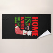 home is where the cat is Christmas (Serviette de bain)