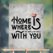 Home Is Where With You Romantic Typography Acryl Bord (Neutraal)