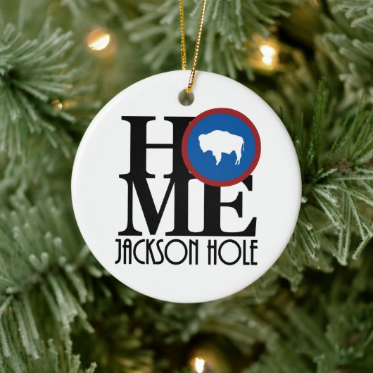 HOME Jackson Hole Wyoming Keramisch Ornament (Boom)