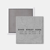 Home | Kaart en aangepaste coördinaten | Grijs Magneet (Voorkant / Achterkant)