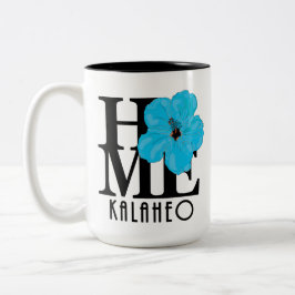 HOME Kalaheo Blue Hibiscus "15oz Tweekleurige Koffiemok