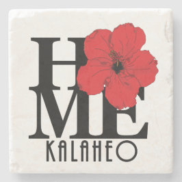 HOME Kalaheo HI Red Hibiscus Stenen Onderzetter