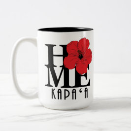 HOME Kapa'a Hawaii Red Hibiscus 15oz Tweekleurige Koffiemok