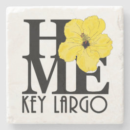 HOME Key Largo Yellow Hibiscus Stenen Onderzetter