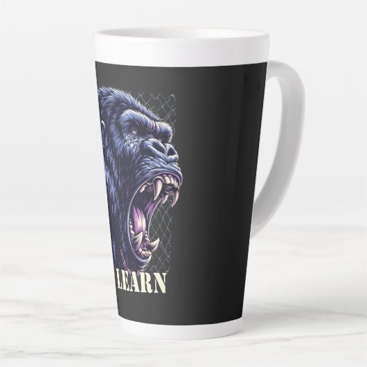 Home/Kitchen Angry Gorilla Lessons Learn Latte Mug (Angle droit)