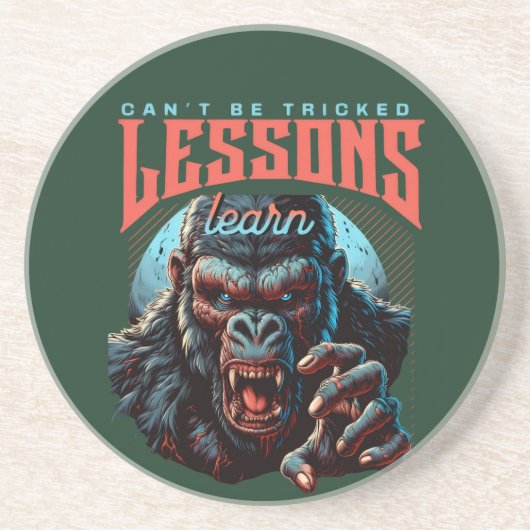 Home/Kitchen Wise Gorilla Lessons Learn Coaster  Zandsteen Onderzetter (Voorkant)