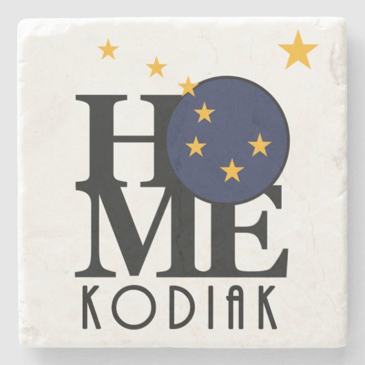 HOME Kodiak Alaska Stenen Onderzetter (Voorkant)