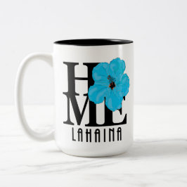 HOME Lahaina Blue Hibiscus 15oz Tweekleurige Koffiemok